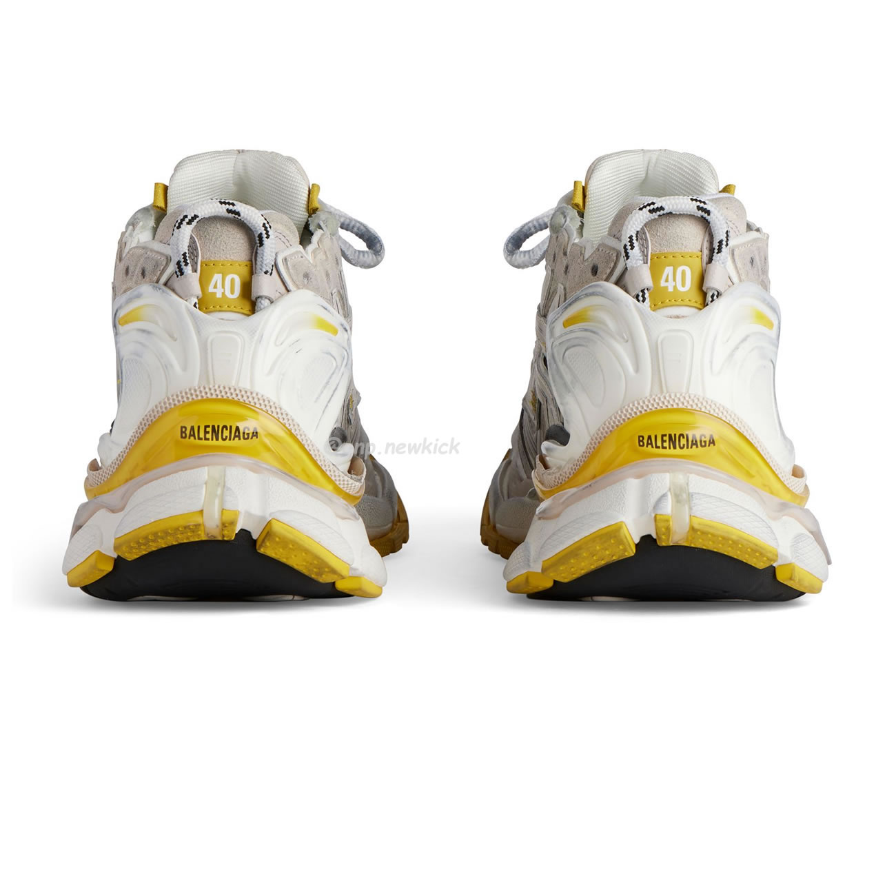 Balenciaga Runner Nylon Grey White Yellow Womens 772774 W3rny 9170 (9) - www.newkick.vip
